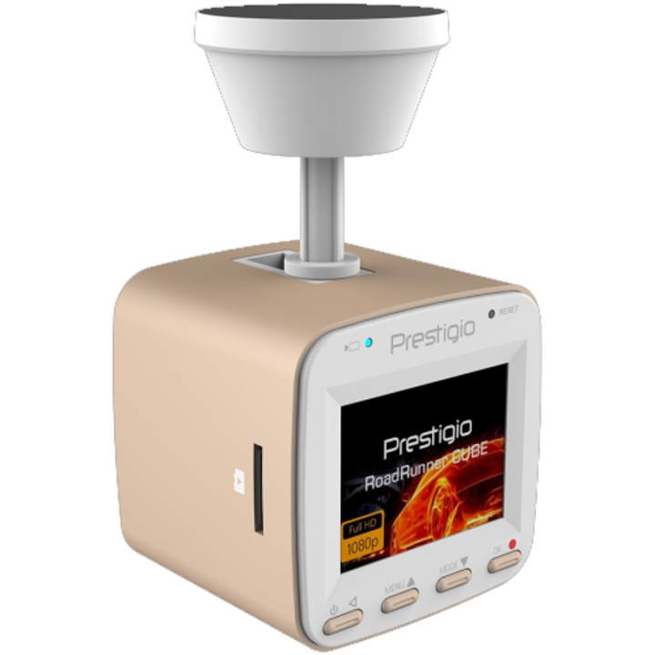 Camera auto DVR Prestigio RoadRunner CUBE 530, Full HD, 2 MP CMOS SONY IMX323 image sensor, Gold/White
