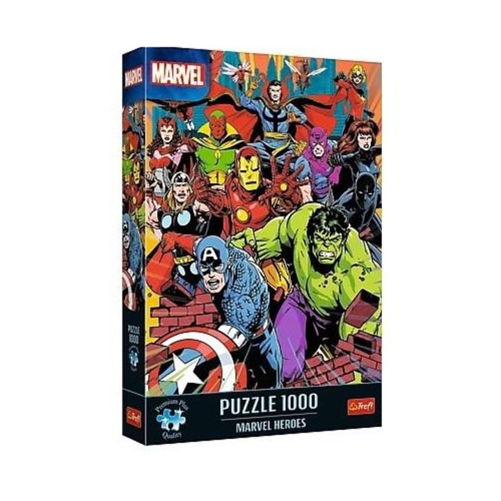 Puzzle 1000 Marvel Hősök, Trefl, mérete 680x480mm, A4-es poszterrel