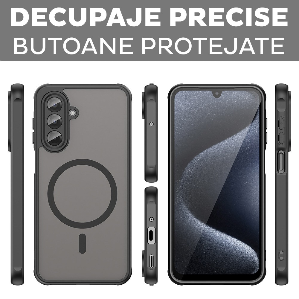 Husa pentru Samsung Galaxy A36 5G Daden® HaloFrost II, MagSafe, Antisoc, Incarcare wireless, Calitate Premium, Negru