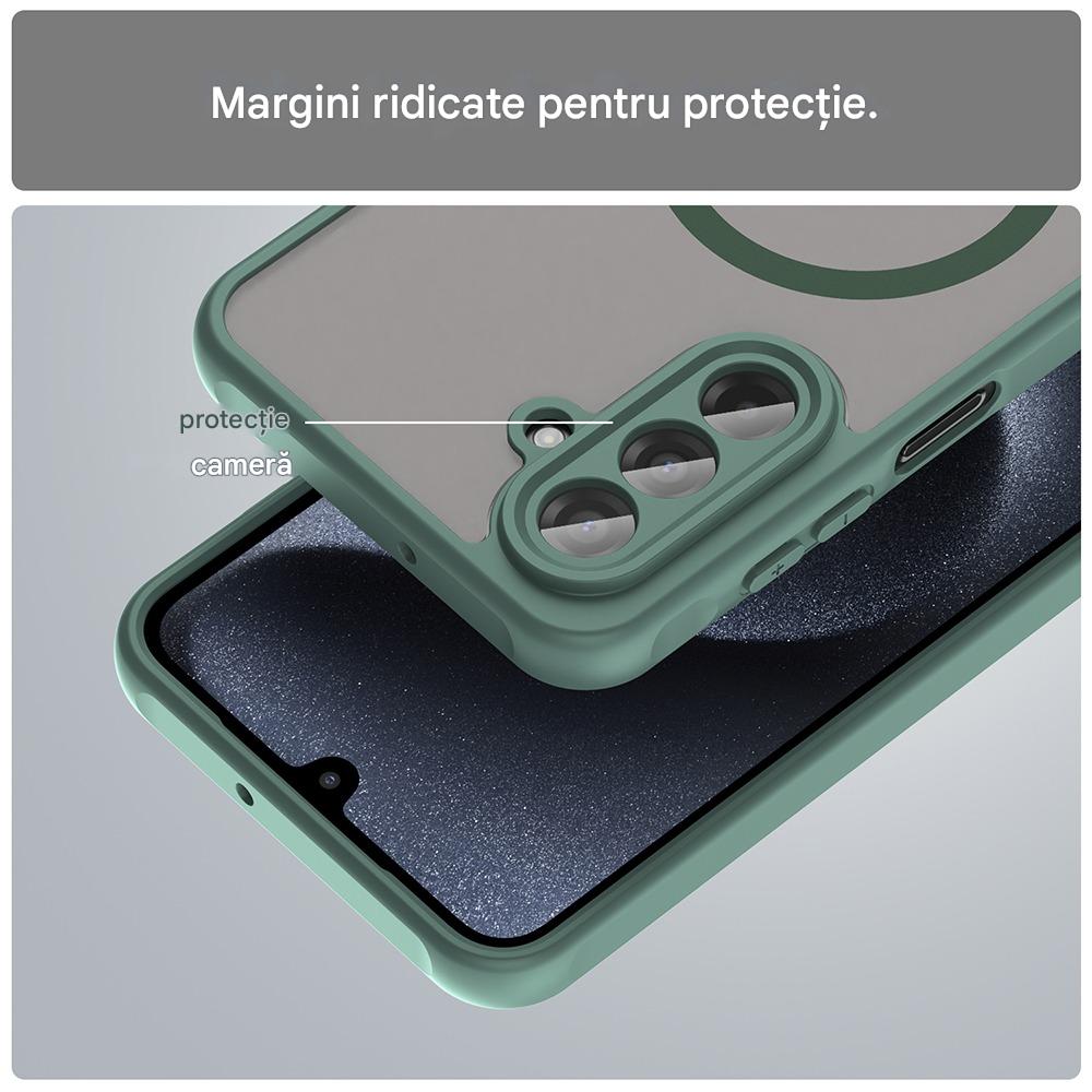 Husa pentru Samsung Galaxy A56 5G Daden® HaloFrost II, MagSafe, Antisoc, Incarcare wireless, Calitate Premium, Verde