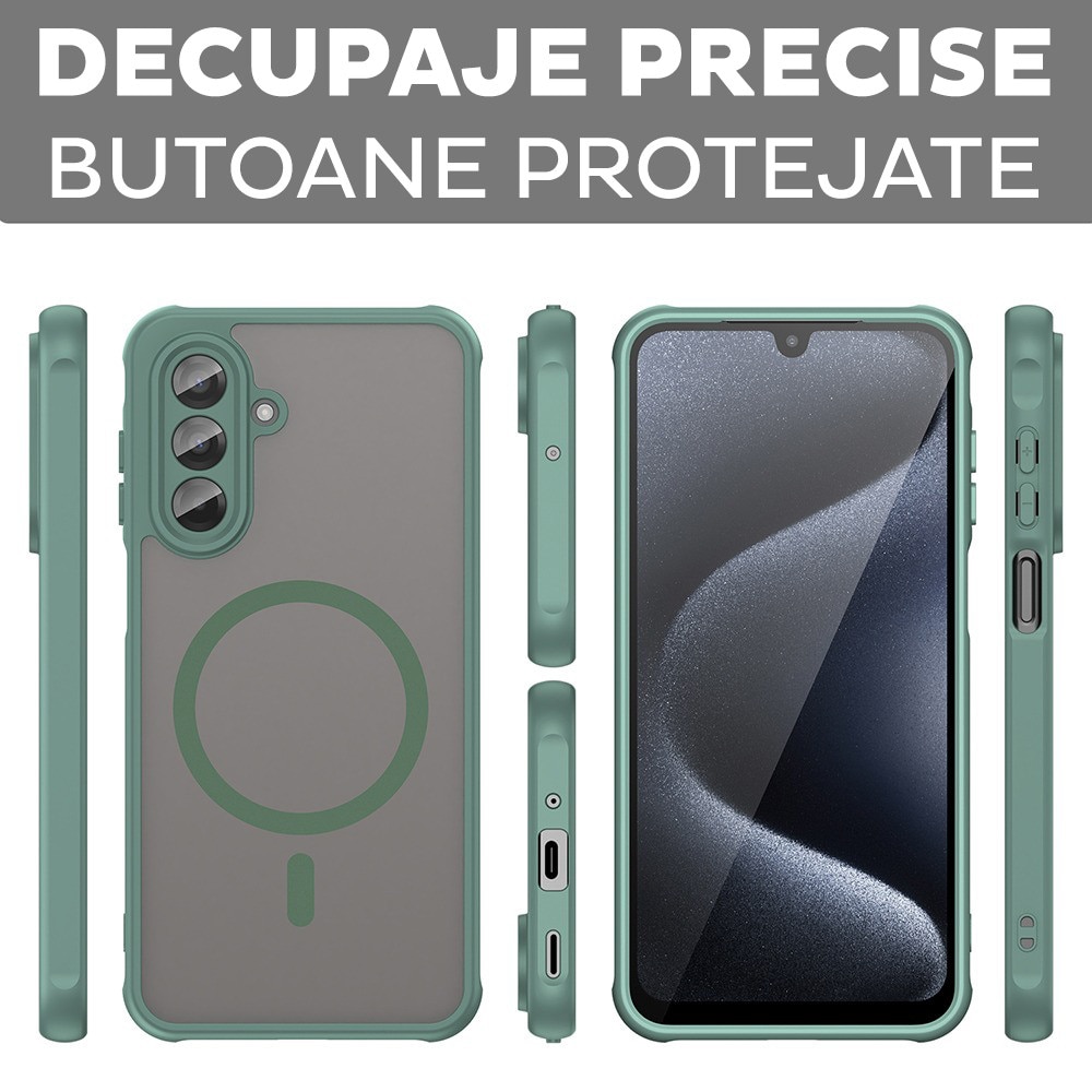 Husa pentru Samsung Galaxy A56 5G Daden® HaloFrost II, MagSafe, Antisoc, Incarcare wireless, Calitate Premium, Verde