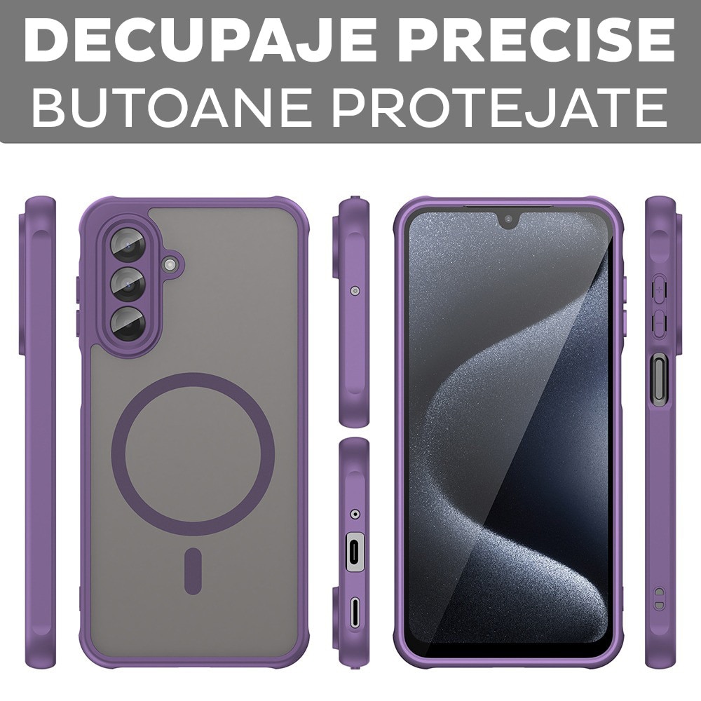Husa pentru Samsung Galaxy A36 5G Daden® HaloFrost II, MagSafe, Antisoc, Incarcare wireless, Calitate Premium, Mov