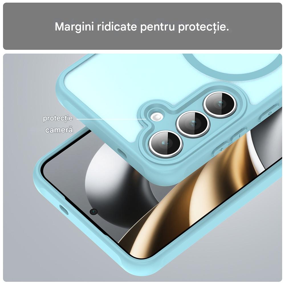 Husa pentru Samsung Galaxy S25 FE Daden® HaloFrost II, MagSafe, Antisoc, Incarcare wireless, Calitate Premium, Verde menta