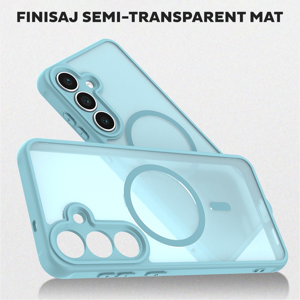Husa pentru Samsung Galaxy S25 FE Daden® HaloFrost II, MagSafe, Antisoc, Incarcare wireless, Calitate Premium, Verde menta