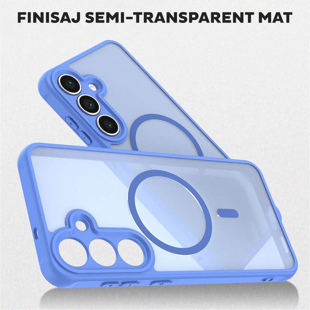 Husa pentru Samsung Galaxy S25 FE Daden® HaloFrost II, MagSafe, Antisoc, Incarcare wireless, Calitate Premium, Albastru deschis