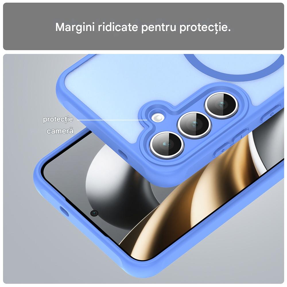 Husa pentru Samsung Galaxy S25 FE Daden® HaloFrost II, MagSafe, Antisoc, Incarcare wireless, Calitate Premium, Albastru deschis