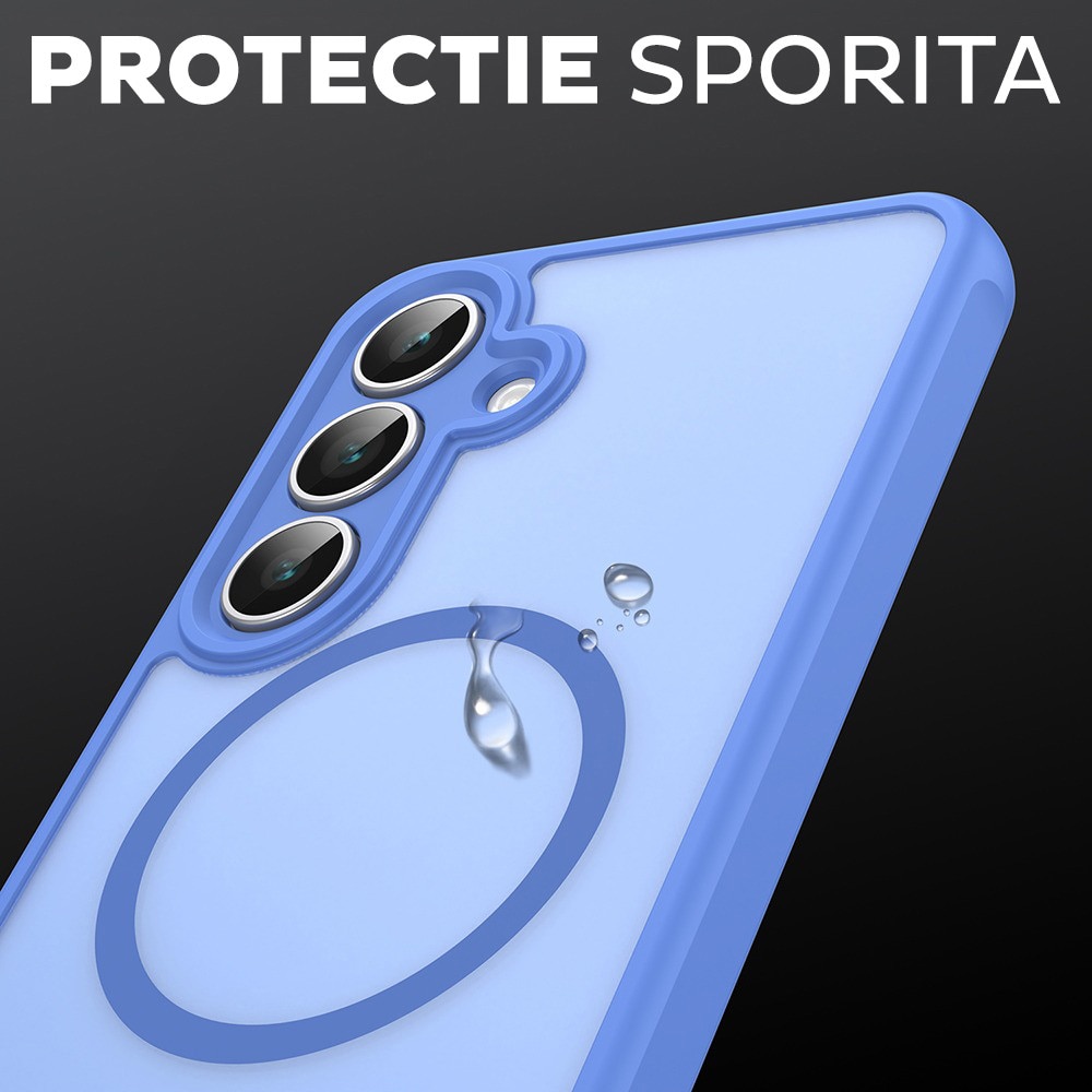 Husa pentru Samsung Galaxy S25 FE Daden® HaloFrost II, MagSafe, Antisoc, Incarcare wireless, Calitate Premium, Albastru deschis