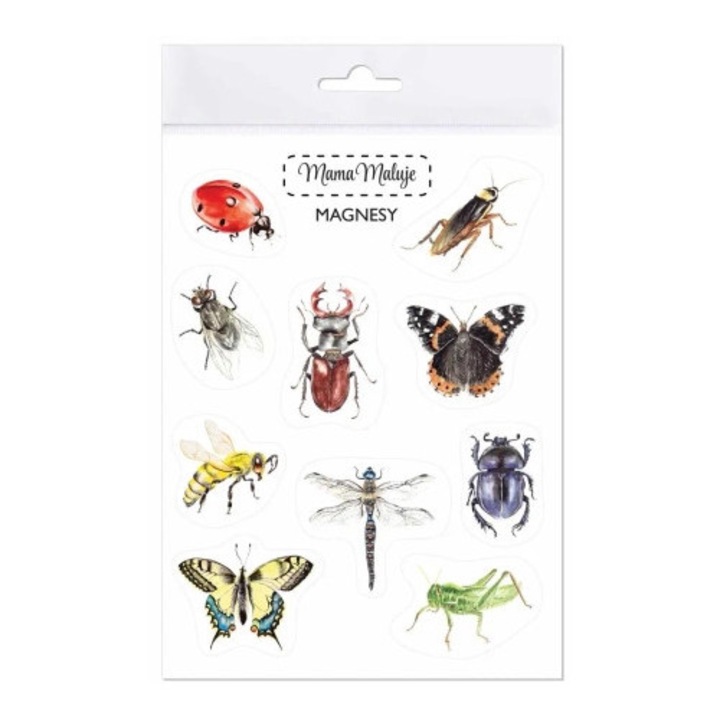 Set magneti insecte, Mama Maluje, 14x20cm, multicolor