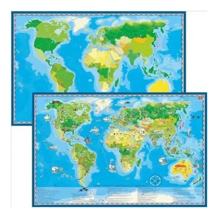 Harta de birou - Artglob, educationala si decorativa, multicolor, 60x90cm