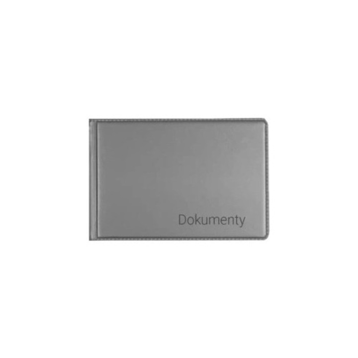 Suport documente Biurfol, argintie, format mic, 4 kieszonki, 2 buzunare