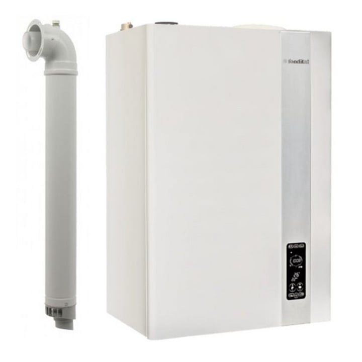 Centrala termică pe gaz/GPL Fondital Itaca KB 32 kW cu boiler 45 litri, Clasa A, kit de evacuare inclus