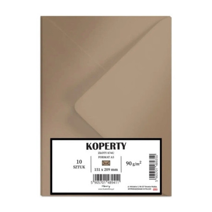 Henry A5 boríték szett, 10 darab, 90g, arany