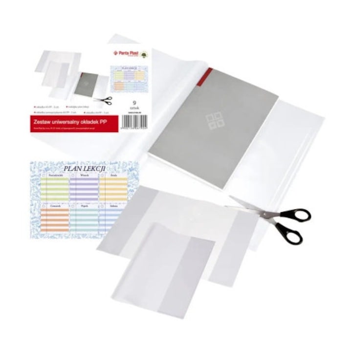 Set de coperti universale PP, Panta Plast, 3x A4, 3x A5, autocolant plan lectii