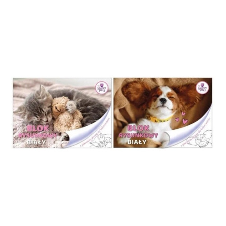 Bloc de desen A4, Beniamin, 20 coli, 2 modele, alb