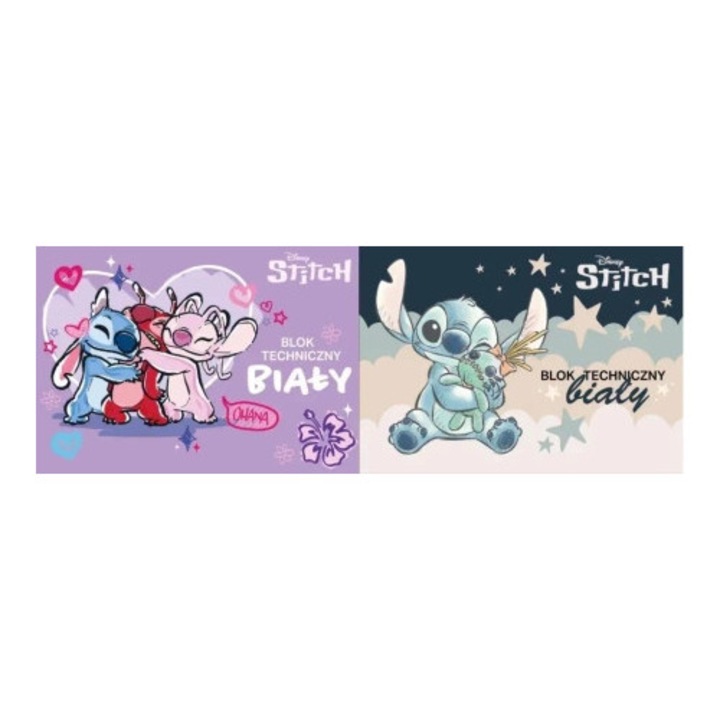 Bloc tehnic Beniamin A4, 10 foi, 170 g/m2, alb, cu coperta Stitch Mix