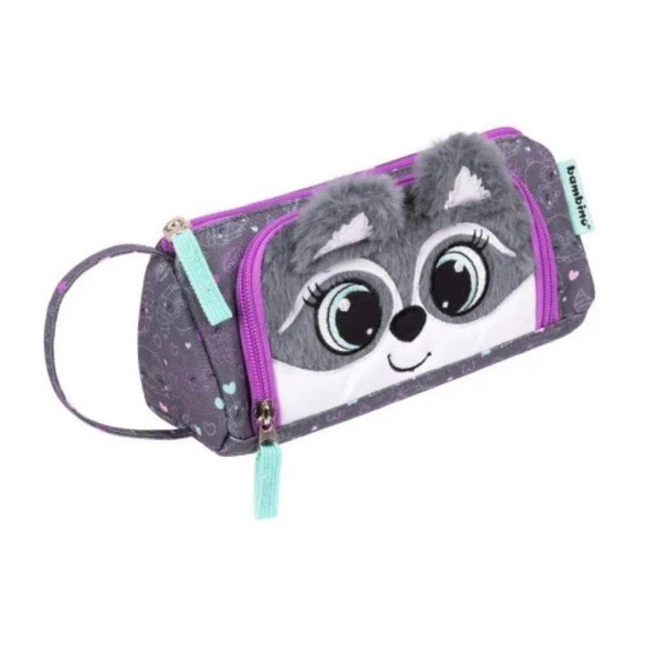 Penar ST-MAJEWSKI, model triunghiular, motiv grafic, cu fermoar, 1 compartiment, 22x8x5cm