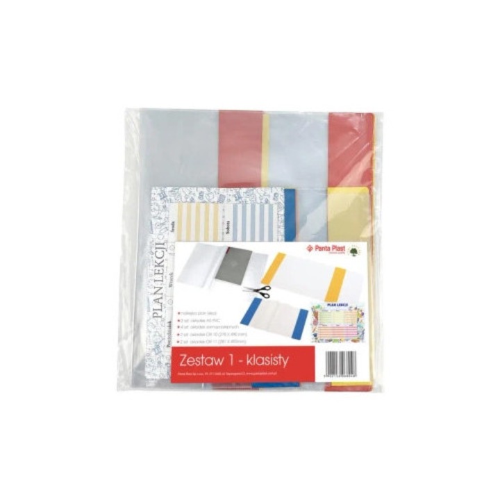 Set de coperti scolare Panta Plast, 10 coperti, A5, PVC, cu plan de lectii