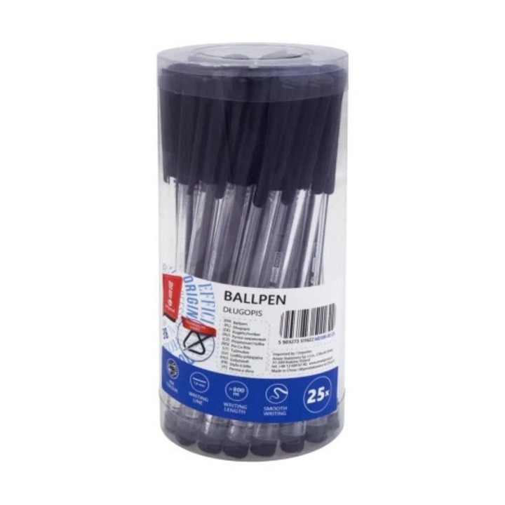 Set pixuri MemoBe, 25 bucati, negru, 1mm