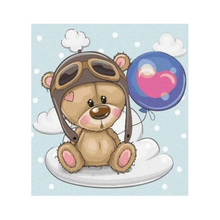 Set de pictura dupa numere, Twoje Hobby, hipopotam, 40x50cm, 25 culori