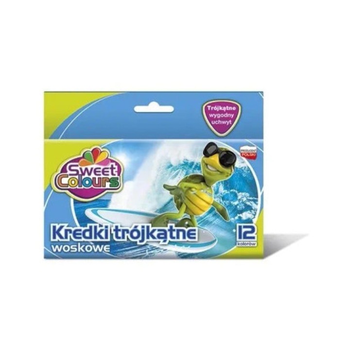 Creioane colorate Sweet Colours set 12 culori, triunghiulare, multicolor