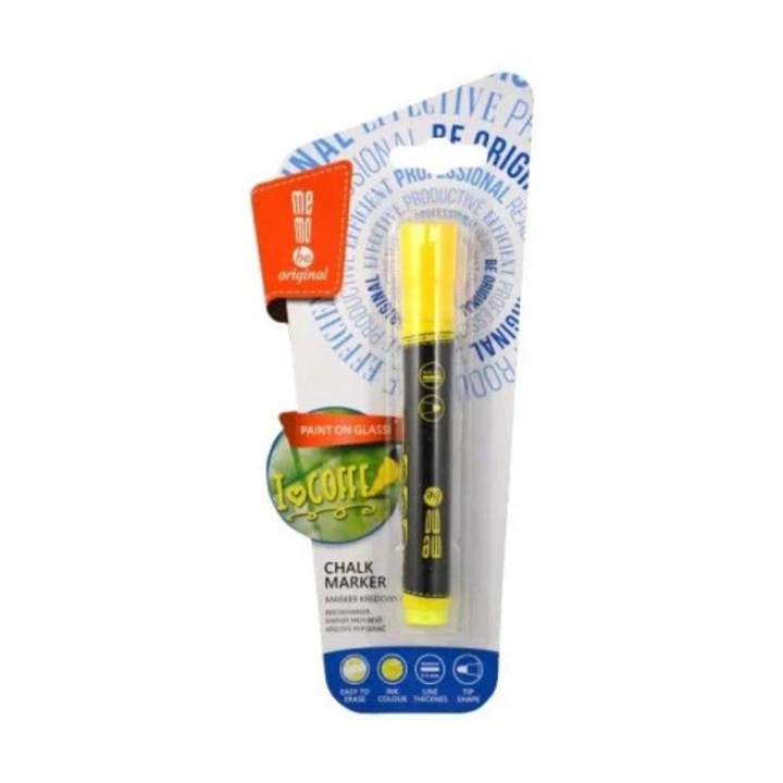 Marker creta, galben neon, MemoBe, 2-3mm