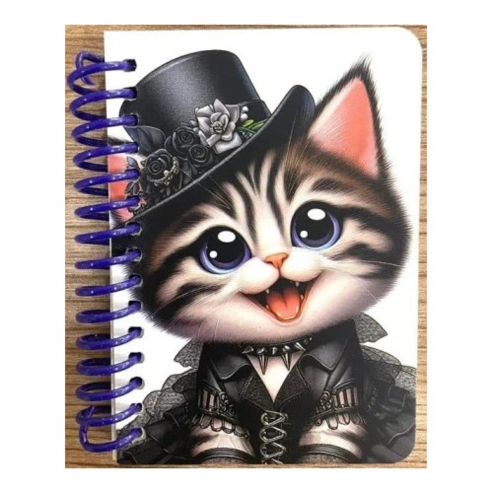 Caiet A7 Fresh 64 pagini, design pisica, neted