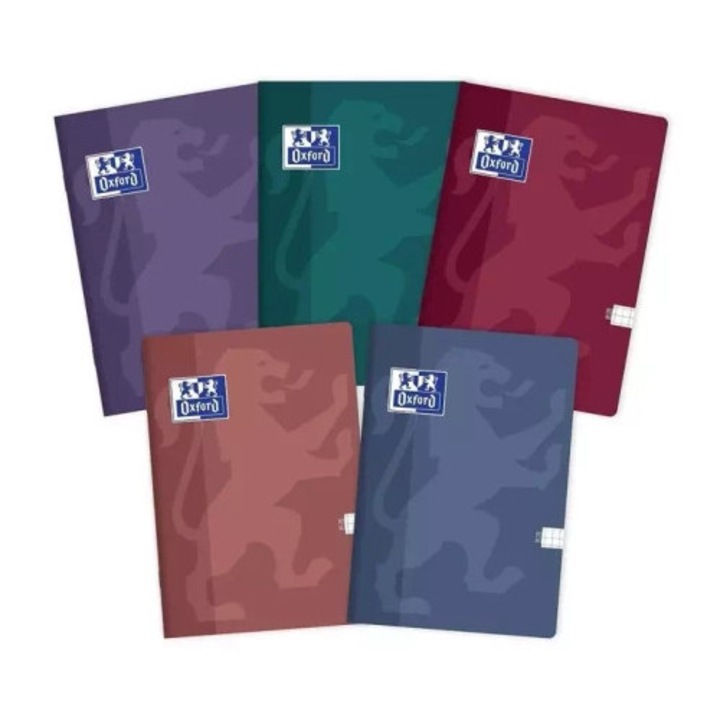 Set 5 caiete A5, Oxford Touch Trend, culori moderne, 80 file