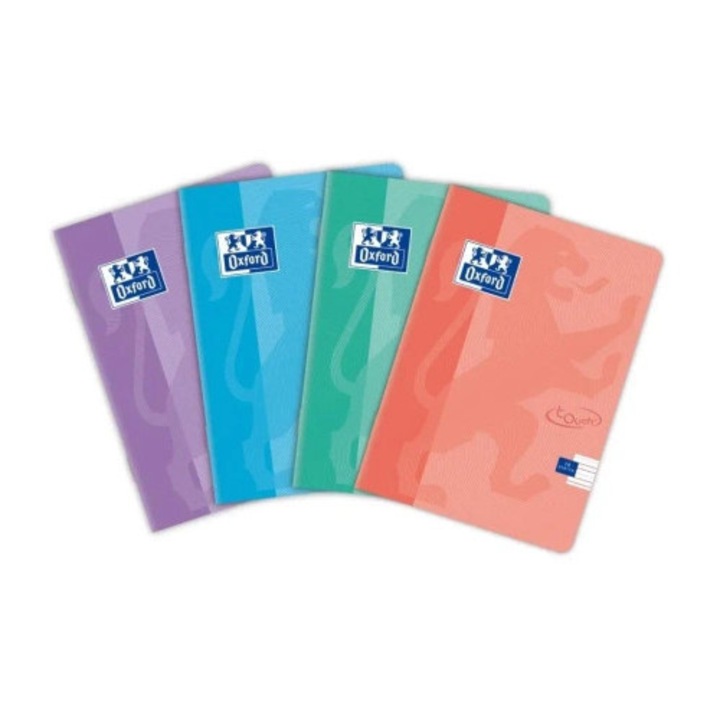 Caiete set 10 buc, Oxford, A5, 16 file, margine patrata, hartie alba 90g/m2