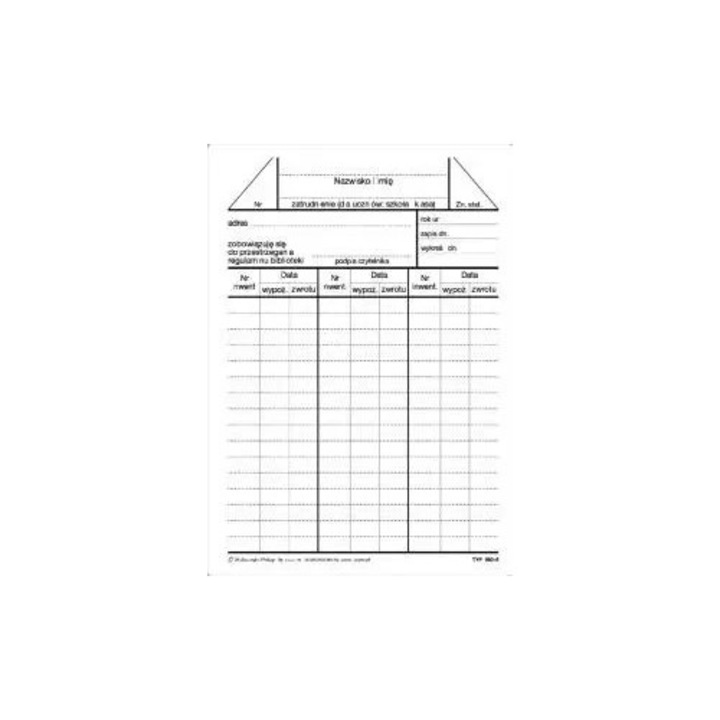 Könyvtári kártya 980-5, Michalczyk i Prokop, 50 lapos készlet, A6