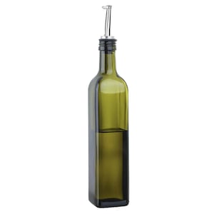 Oliviera Elindor 500ml, Set Sticla Dozatoare Multifunctionala pentru Ulei si Otet, Inox, Verde Inchis