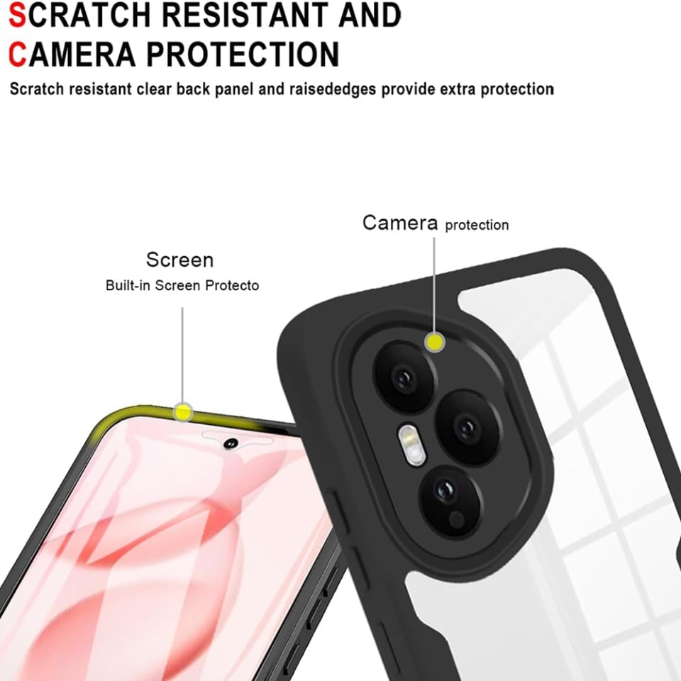 Husa + Folie pentru Honor 400 Pro, SKYDDAR INNOVATION, [Pachet 360°] ColorVerse, set cu sticker, Albastru