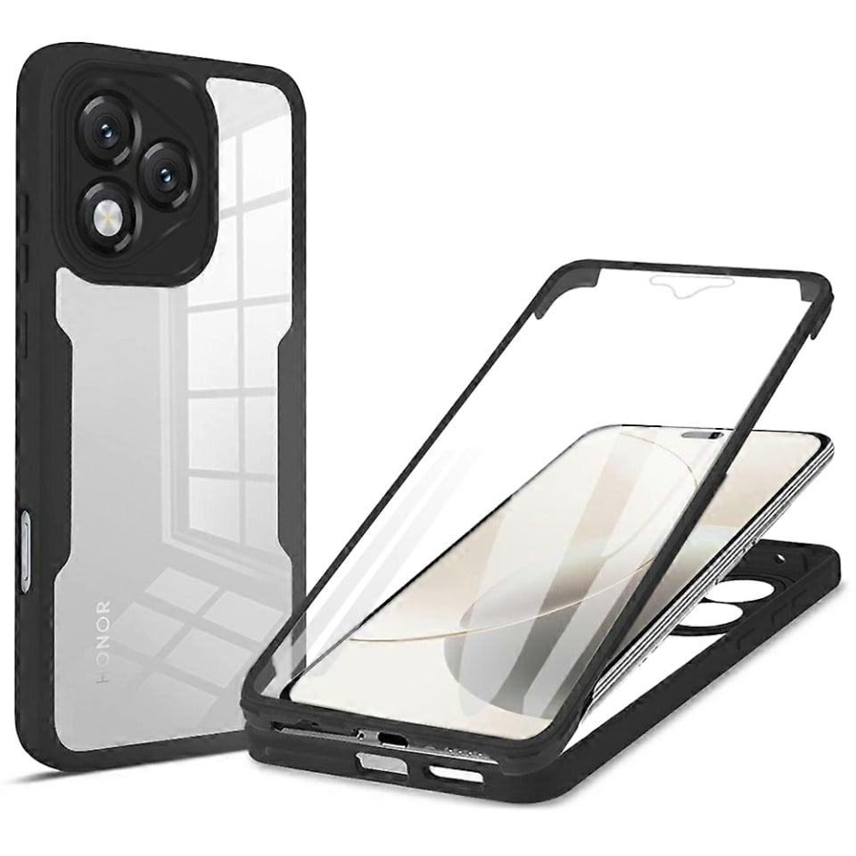 Husa + Folie pentru Honor 400 Lite, SKYDDAR INNOVATION, [Pachet 360°] ColorVerse, set cu sticker, Negru