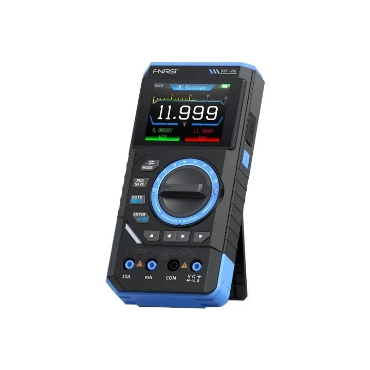 3 az 1-ben digitális multiméter, Oszcilloszkóp, Jelgenerátor, AC/DC 10A, 1MHz, FNIRSI DST-201