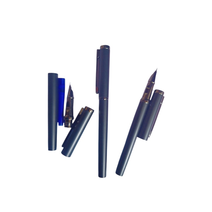 Метална писалка с гумичка и резерва, Vision XXI, Черна