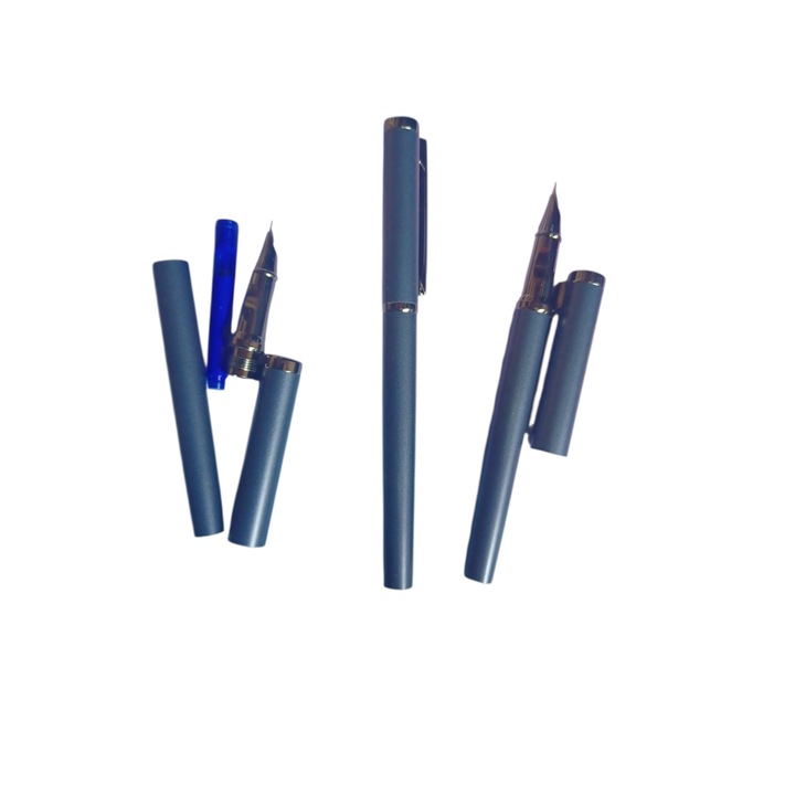 Метална писалка с гума и резерва, Vision XXI, Сива