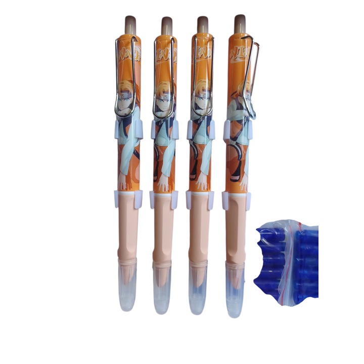 Писалка С Пластмасова Гумичка, С Помпа За Мастило И Клик Бутон, Vision XXI, Модел Нинджа, Оранжев