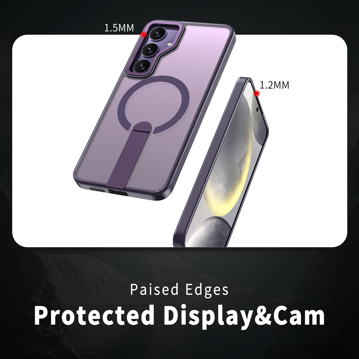 Husa de protectie pentru Samsung Galaxy S25 Compatibila cu MagSafe, Kickstand Metalic, TPU + Acril, Purple – Protectie Premium si Design Elegant