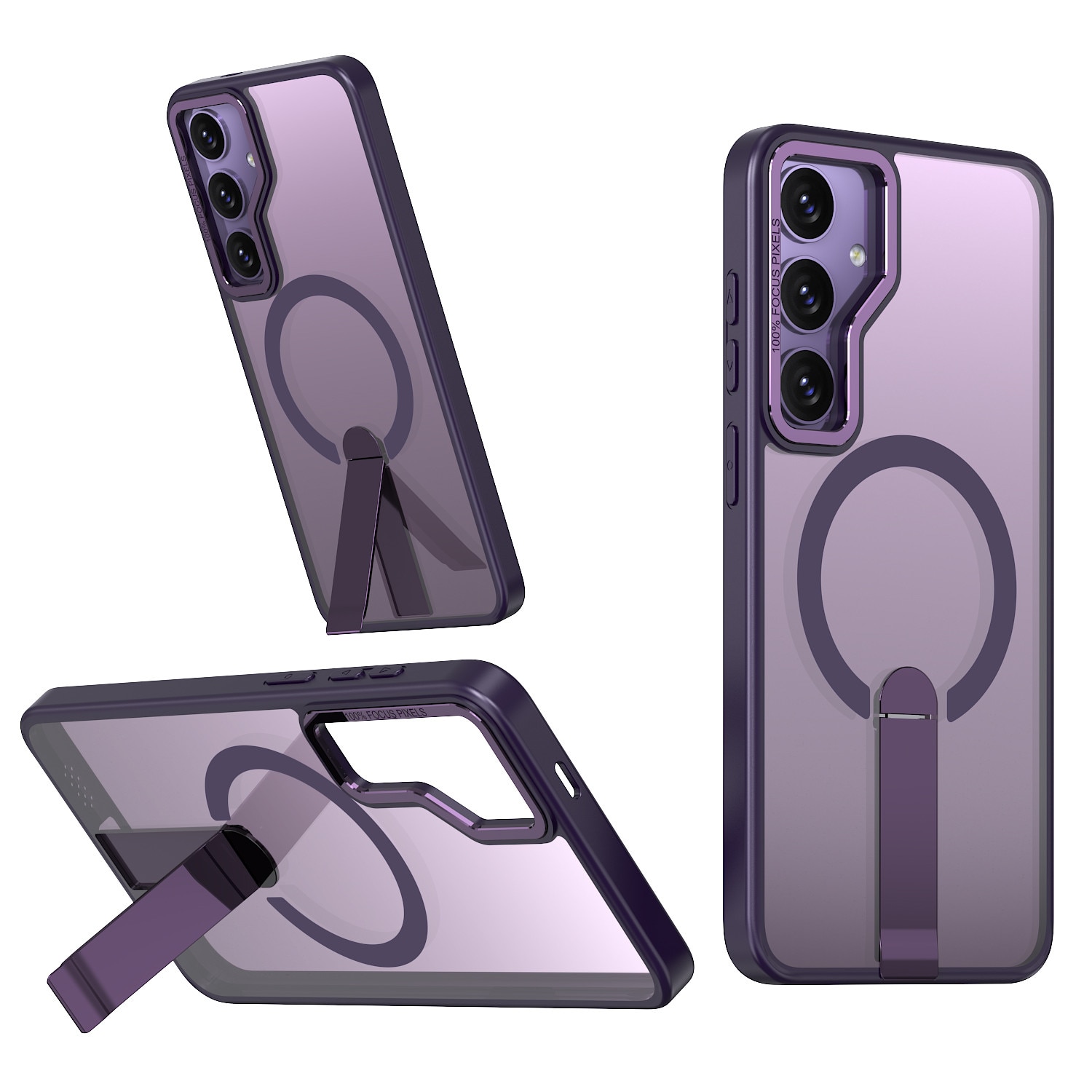 Husa de protectie pentru Samsung Galaxy S25 Compatibila cu MagSafe, Kickstand Metalic, TPU + Acril, Purple – Protectie Premium si Design Elegant