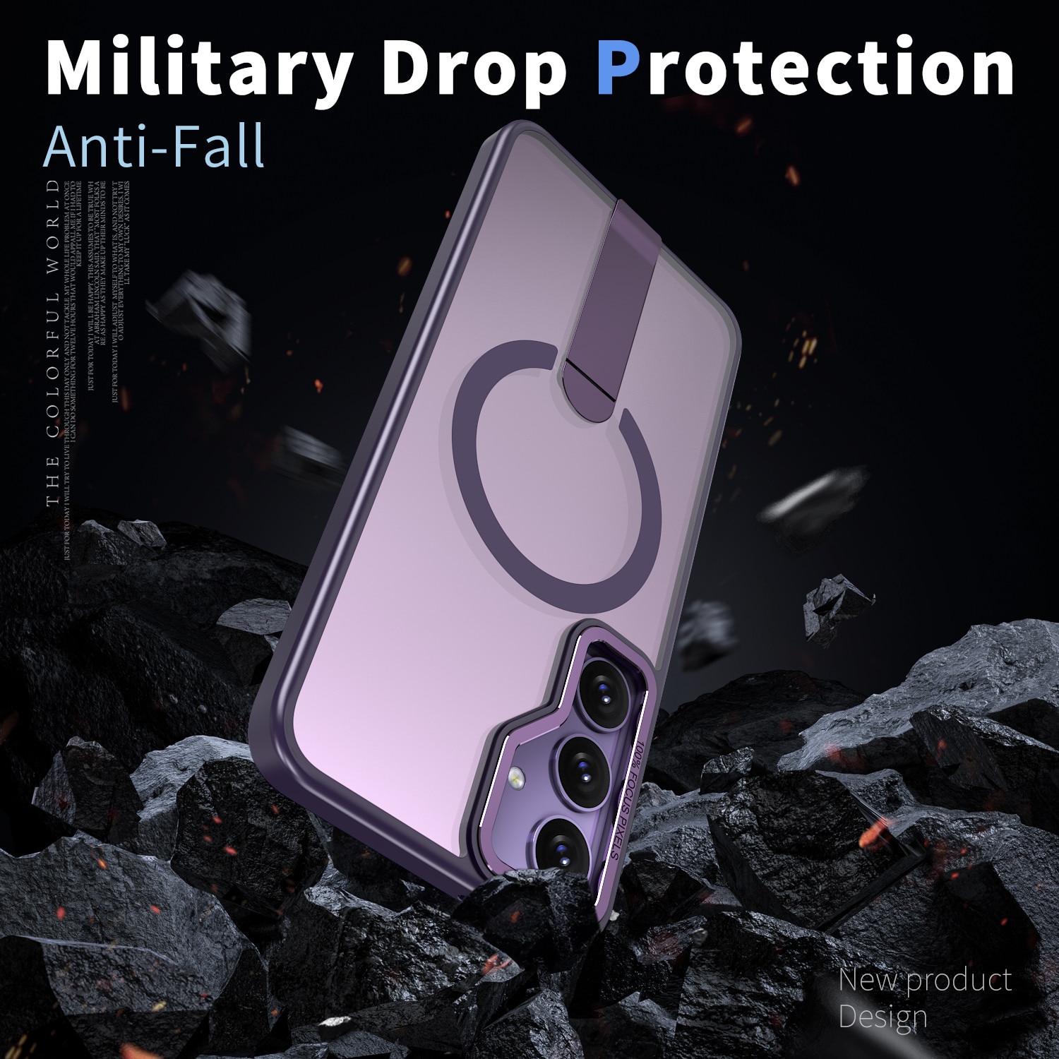 Husa de protectie pentru Samsung Galaxy S25 Compatibila cu MagSafe, Kickstand Metalic, TPU + Acril, Purple – Protectie Premium si Design Elegant