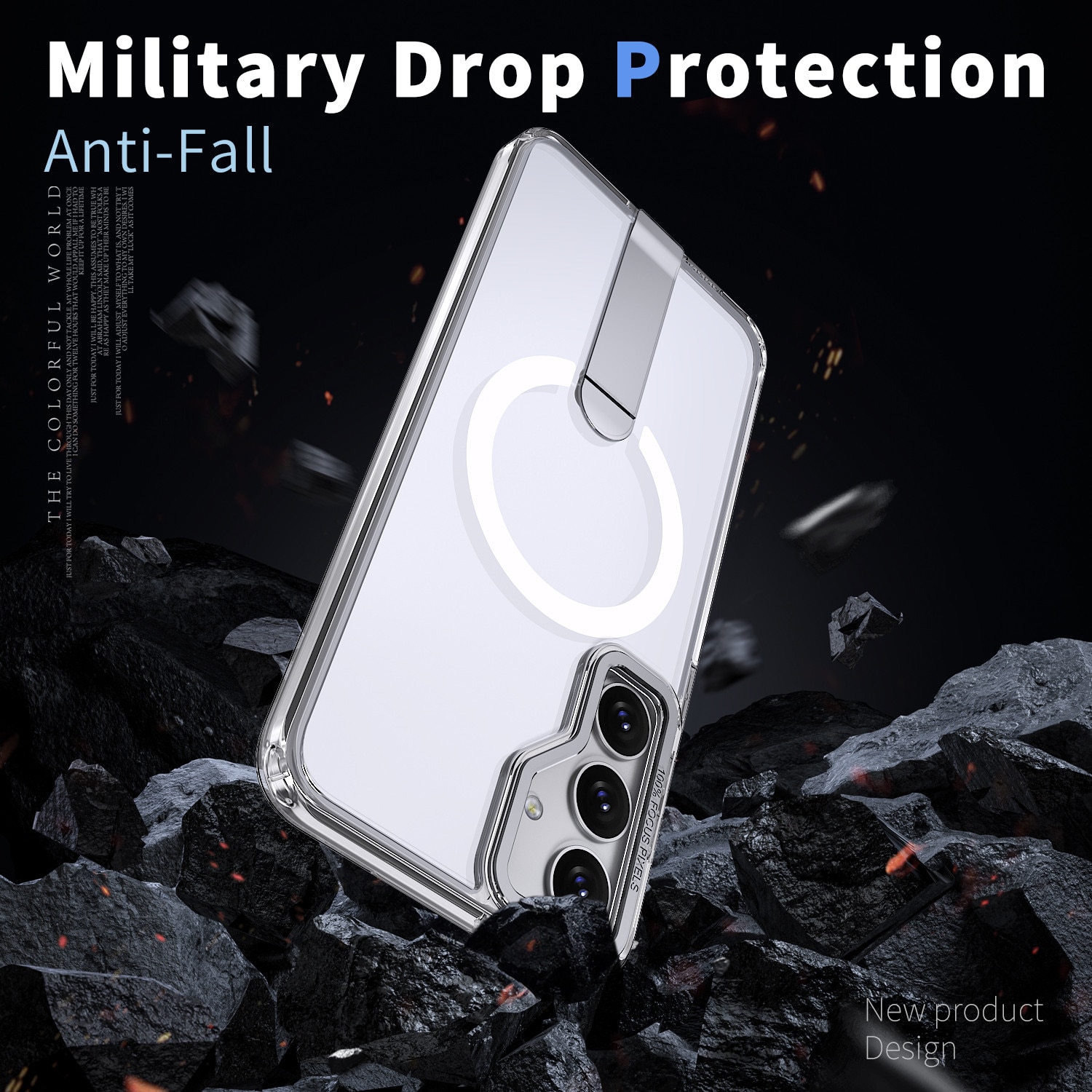 Husa de protectie pentru Samsung Galaxy S24 Compatibila cu MagSafe, Kickstand Metalic, TPU + Acril, Transparent – Protectie Premium si Design Elegant