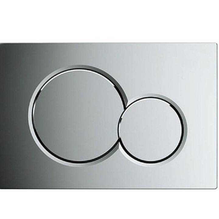 Buton de spalare WC ROND, AquaUno, crom lucios, 24,6x16,4cm, material ABS