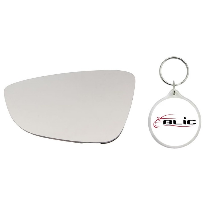 Set Sticla Oglinda Auto Retrovizoare Exterioara, Stanga, Plat, Incalzita, Crom, VW BEETLE, EOS, JETTA IV, PASSAT ALLTRACK B7, PASSAT B6, PASSAT B7, PASSAT B7/KOMBI, SCIROCCO III 03.06- cu Breloc Personalizat "Blic"