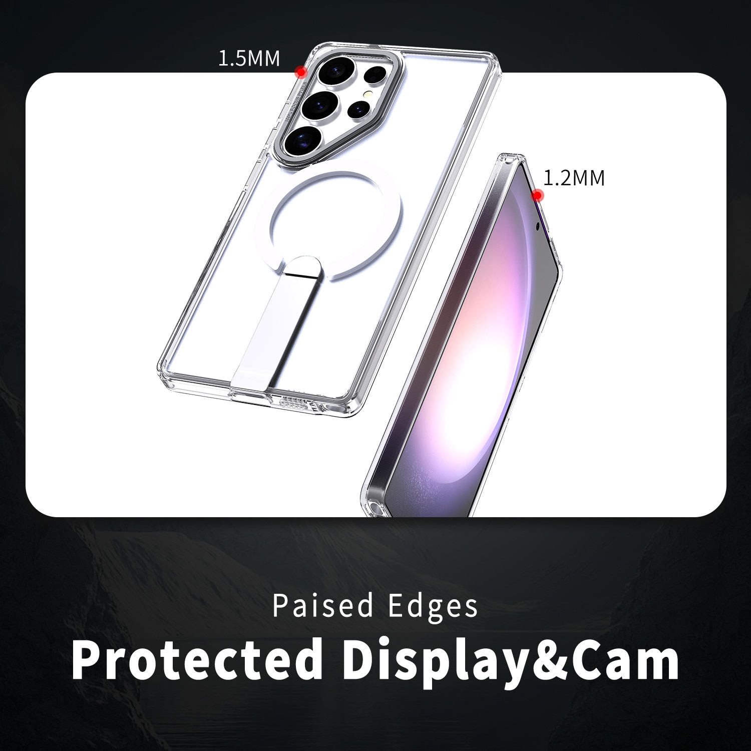 Husa de protectie pentru Samsung Galaxy S25 Ultra Compatibila cu MagSafe, Kickstand Metalic, TPU + Acril, Transparent – Protectie Premium si Design Elegant