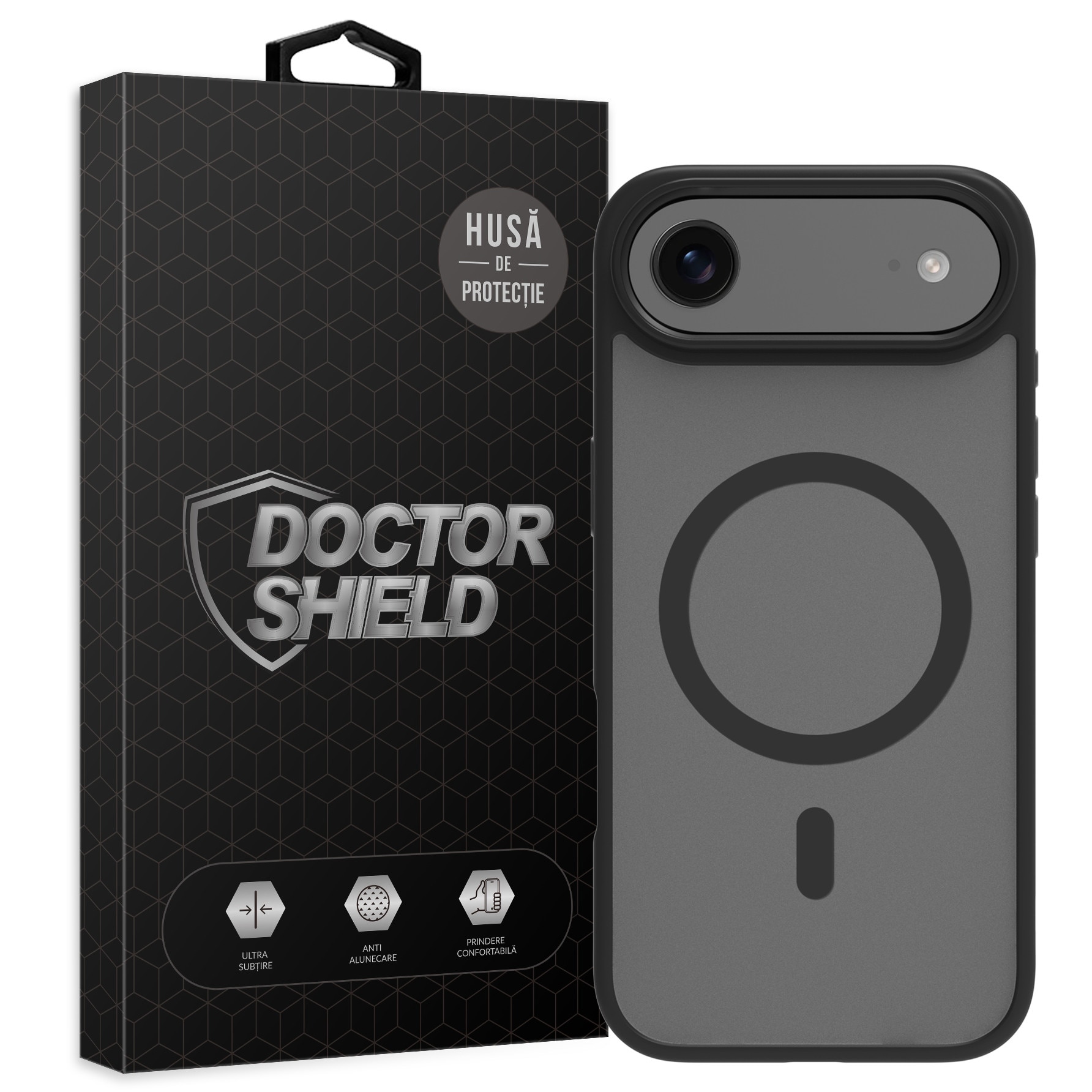 Husa de Protectie, Compatibila Apple iPhone Air, Doctor Shield Fantom, MagSafe - Negru