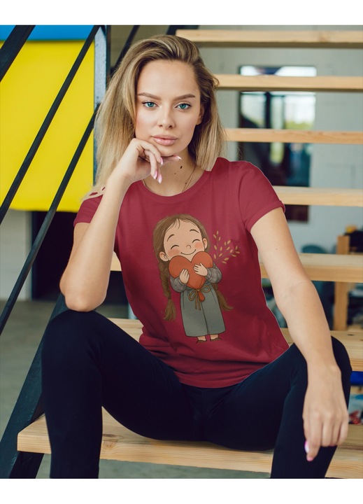 Unisex póló 100% pamutból, Mese kollekció 23917, Piros