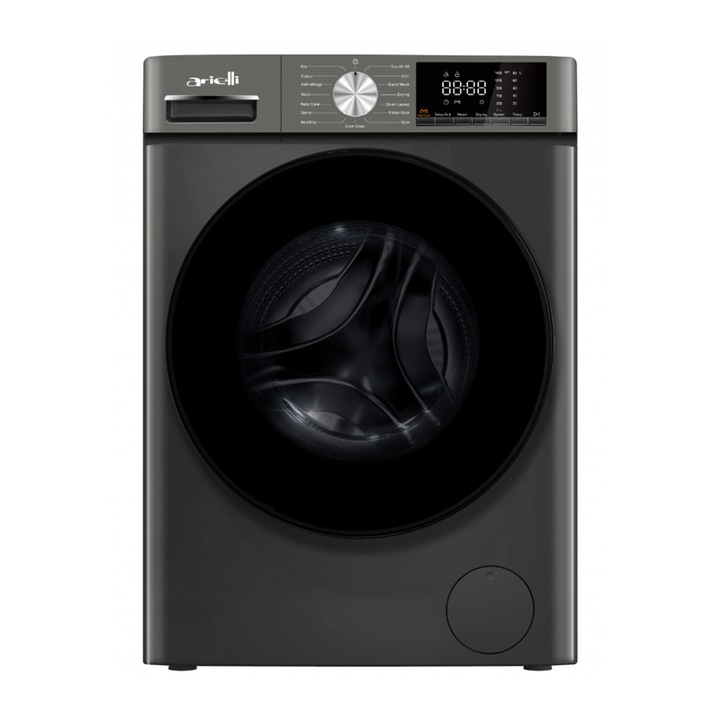 Masina de spalat rufe cu uscator Arielli AWM100-14586GD, motor inverter, 1400 rpm, neagra, 10/6 kg