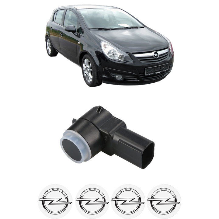 Senzor parcare OPEL CORSA D (S07) din 2006-2014, pentru bara Fata Spate, 4 Stickere auto OPEL