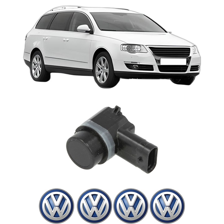 Senzor parcare Volkswagen PASSAT B6 Variant (3C5) din 2005-2011, pentru bara Fata, 4 Stickere auto Volkswagen
