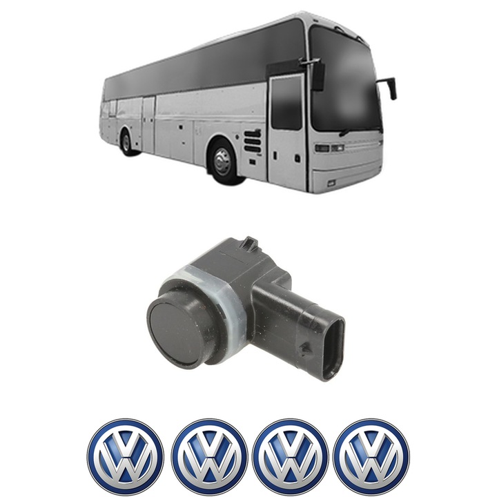 Senzor parcare Volkswagen EOS din 2006-2015, pentru bara Fata, 4 Stickere auto Volkswagen