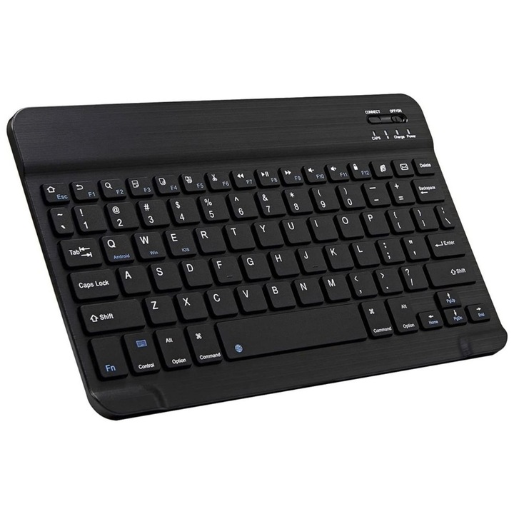 Tastatură Bluetooth Slim, reincarcabilă, multi-device, neagră, 25x15x0, 6cm